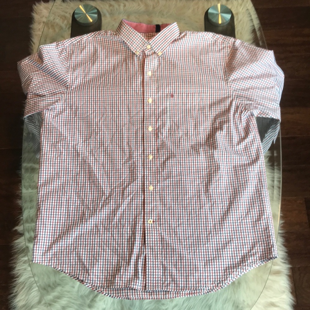 Izod Blue/Red/White Long Sleeve Button Down